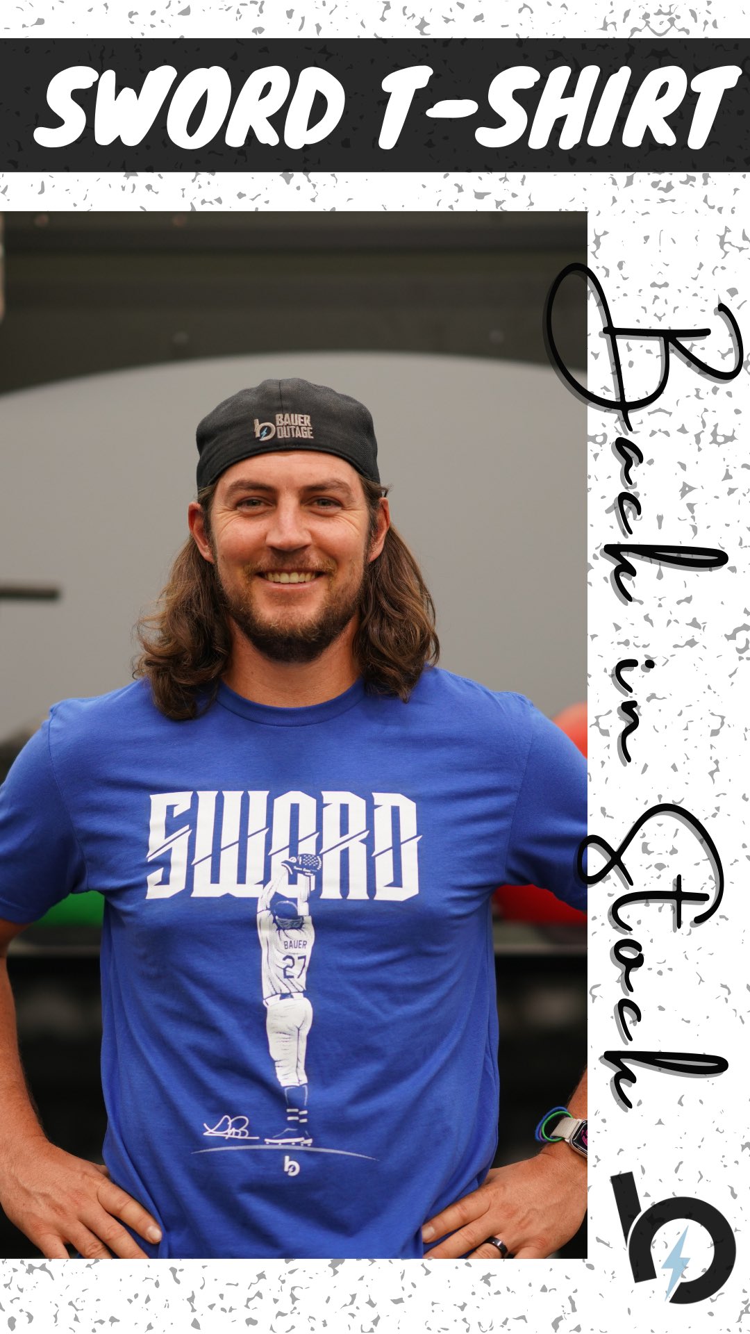 DeNAベイスターズ☆バウアー OUTAGE CATCH UP Tシャツ ブルー DeNA