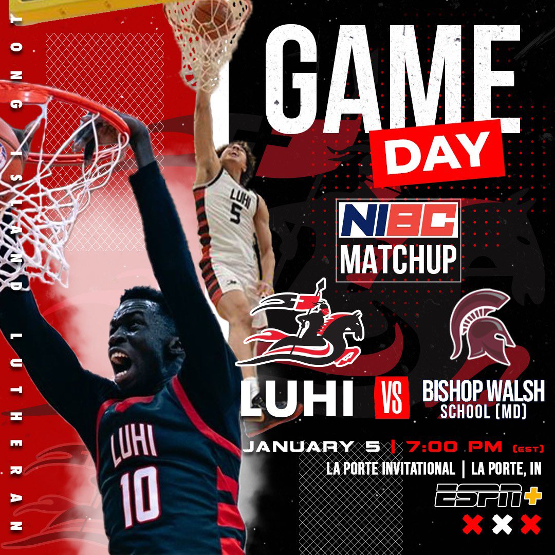LuHiBasketball's tweet photo. It’s game day as we resume our @nibcofficial schedule tonight at the LaPorte Invitational!

🆚 @BWSpartansHoops 
📍 LaPorte, IN
⏰ 7:00 pm EST
💻 ESPN +

#OneTeamOneFight #TJDK
#LuHi #LuHiBasketball https://t.co/09Ch0VwaQv