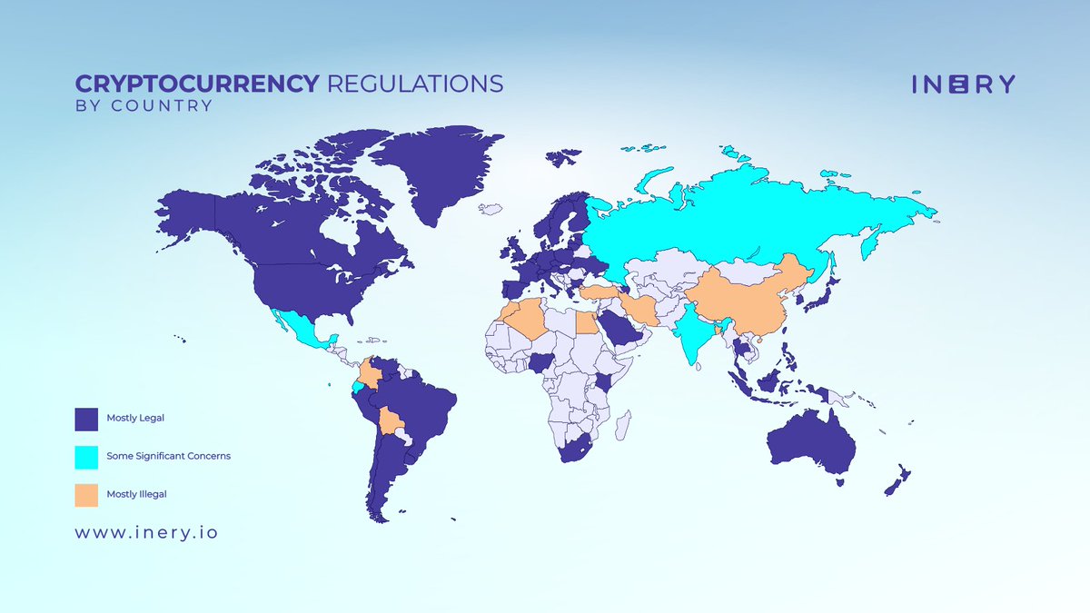 Promothuo's tweet image. أعلنت الولايات المتحدة عن إطار عمل جديد في عام 2022 فتح الباب لمزيد من التنظيم.

لكن ماذا عن الدول الأخرى؟ 👀
هل تعلم في أي البلدان يعتبر التشفير قانونيًا في الغالب ، أو غير قانوني في الغالب ، أو هناك بعض المخاوف المهمة؟

هيا نكتشف! 👇🏽
#web3  #IneryDBMS  #crypto  #Inery
