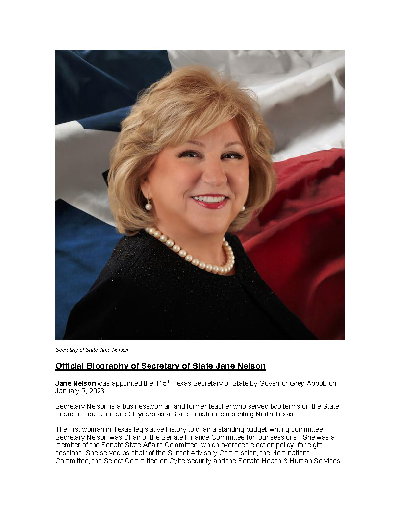Senator Jane Nelson on Twitter "Thank you, GovAbbott, for appointing