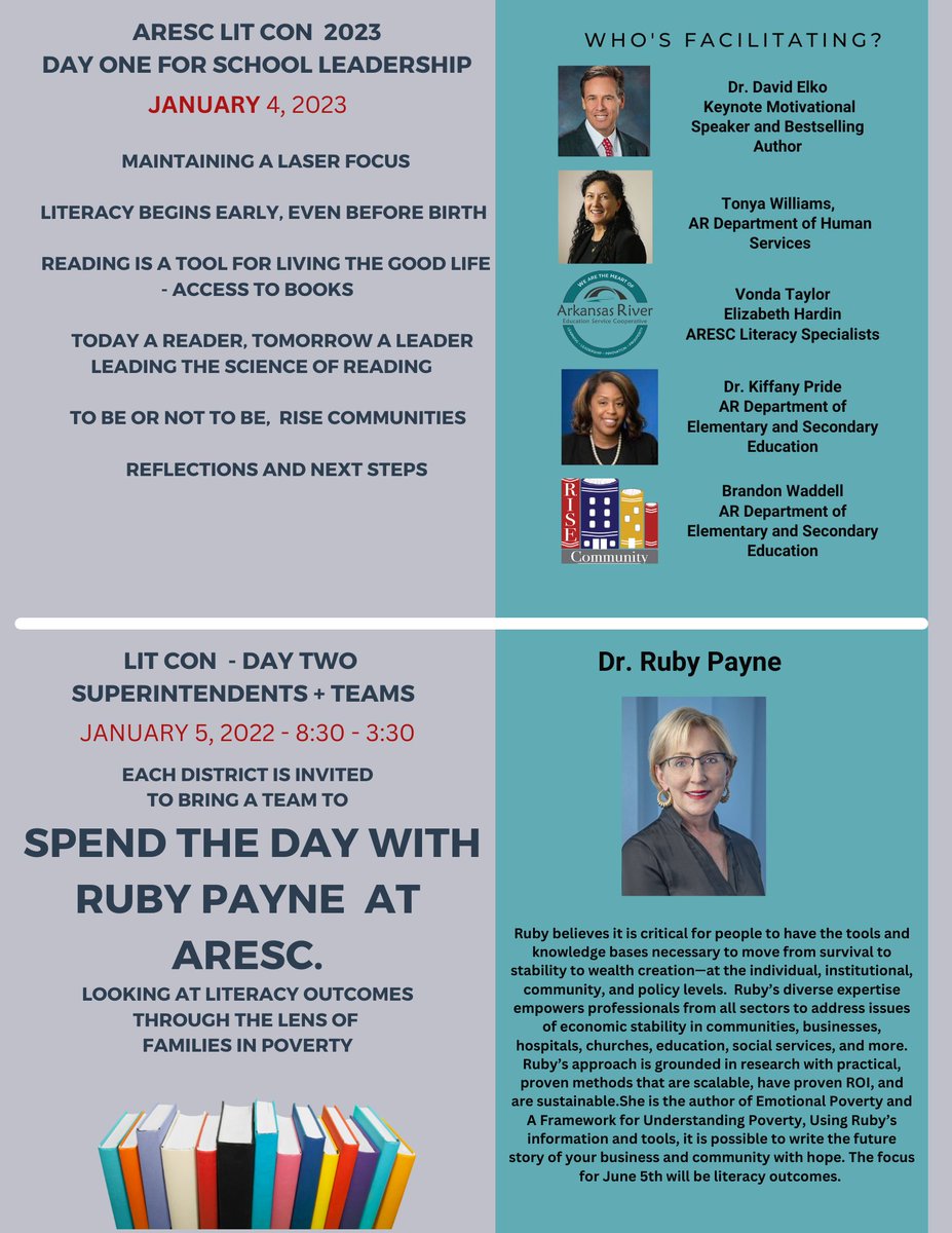 Literacy Moment:  ARESC Lit Con 2023 - Day One, was so action-packed that we did not take pics!  Here is the agenda.  We connected around influencing the development of ages 0-5, leading the Science of Reading, providing access to books, and engaging the community. #LaserFocus