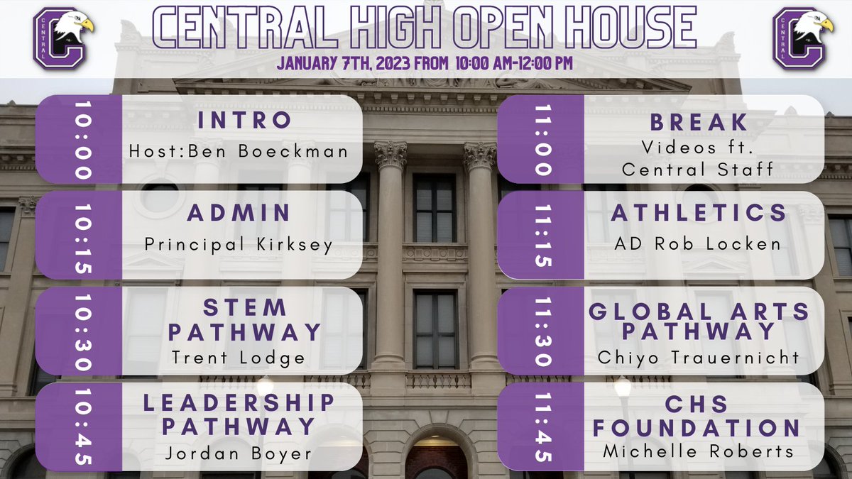 #MortonMeadowsEducation: @OPSCentralHigh 2023 Open House is today, Saturday, January 7, 2023 from 10:00 AM - 12:00 PM! Can’t make it? Watch live with @OCBroadcasting! #DowntownHigh #OPSProud
https://t.co/p6lrf9b77F