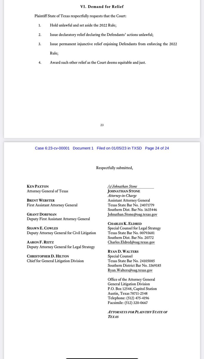 Inbox: <a href="/KenPaxtonTX/">Attorney General Ken Paxton</a> announced a lawsuit against the Biden admin over its recent immigration rule clarifying the criteria to be deemed a “public charge” ineligible for a green card. Suit is latest in multipronged legal saga over the policy texasattorneygeneral.gov/sites/default/…