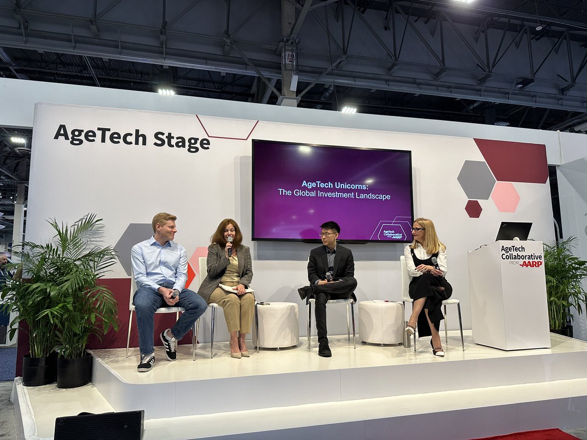 colbytakeda's tweet photo. “AgeTech investments are expanding!” Nice to hear from 3 great investors, @MZamkow of @Third_Act_VC, @trishcostello1 of @Portfolia1, and Ray Jang of Primetime Partners at the @AgeTechCollab stage at @CES. #agetechcollaborative #CES2023 @AARP https://t.co/thdDxzc3LZ