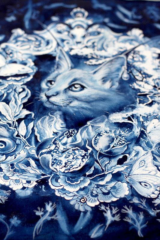 plushbrush's tweet image. My new painting 🌺 “Persephone”✨for the Ethereal Orchard show at @wowbywow
💙Ahhh how I looove all things surreal and imaginative…

#newcontemporaryart #popsurreal #imaginativerealism #beautifulbizarre #delftblue #delftsblauw #caracal #fashionart #bookillustration #mythology