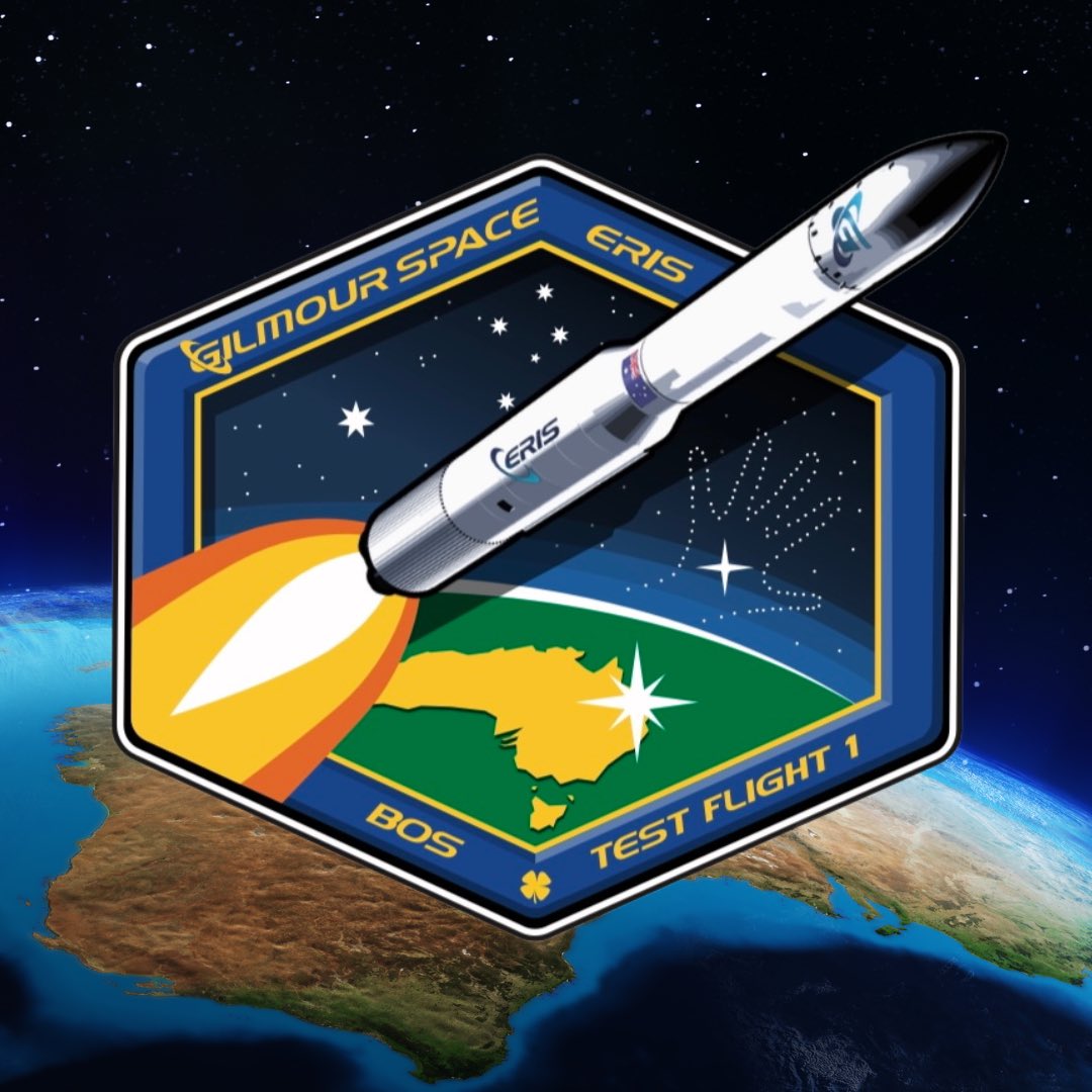 It’s 2023… and here is our new mission patch for #TestFlight1, the maiden launch of Australia’s 1st sovereign-made orbital rocket! 🇦🇺🚀 Estimated launch date: No earlier than (NET) mid 2023. Follow us @GilmourSpace for updates on our homegrown efforts to #BridgeCountrytoSky!