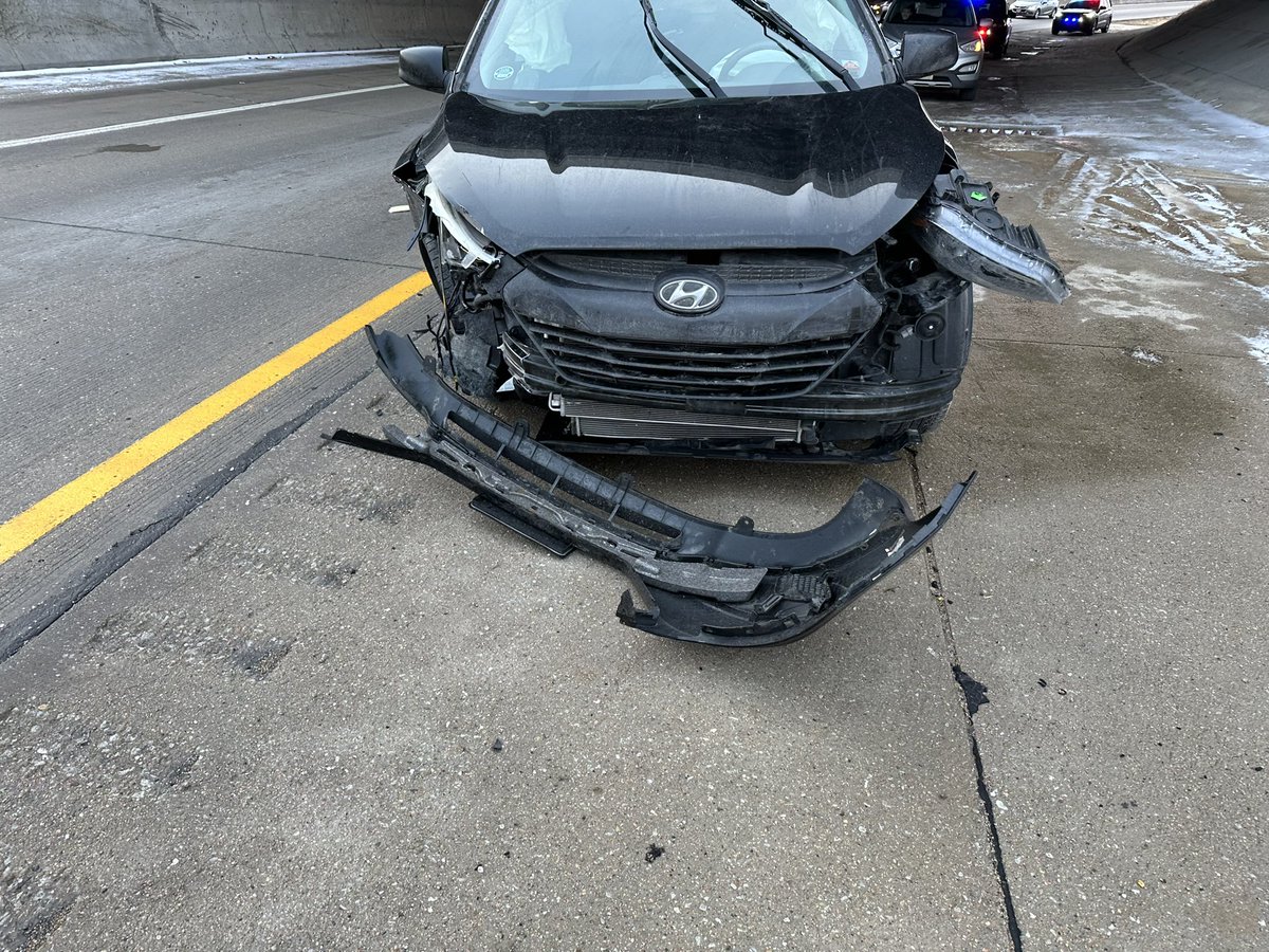 So… Aaron walked away from this with a love slap from the airbag.  Not speeding, no texting, just bad luck.  Black ice is no fun.  Thank God he is ok.