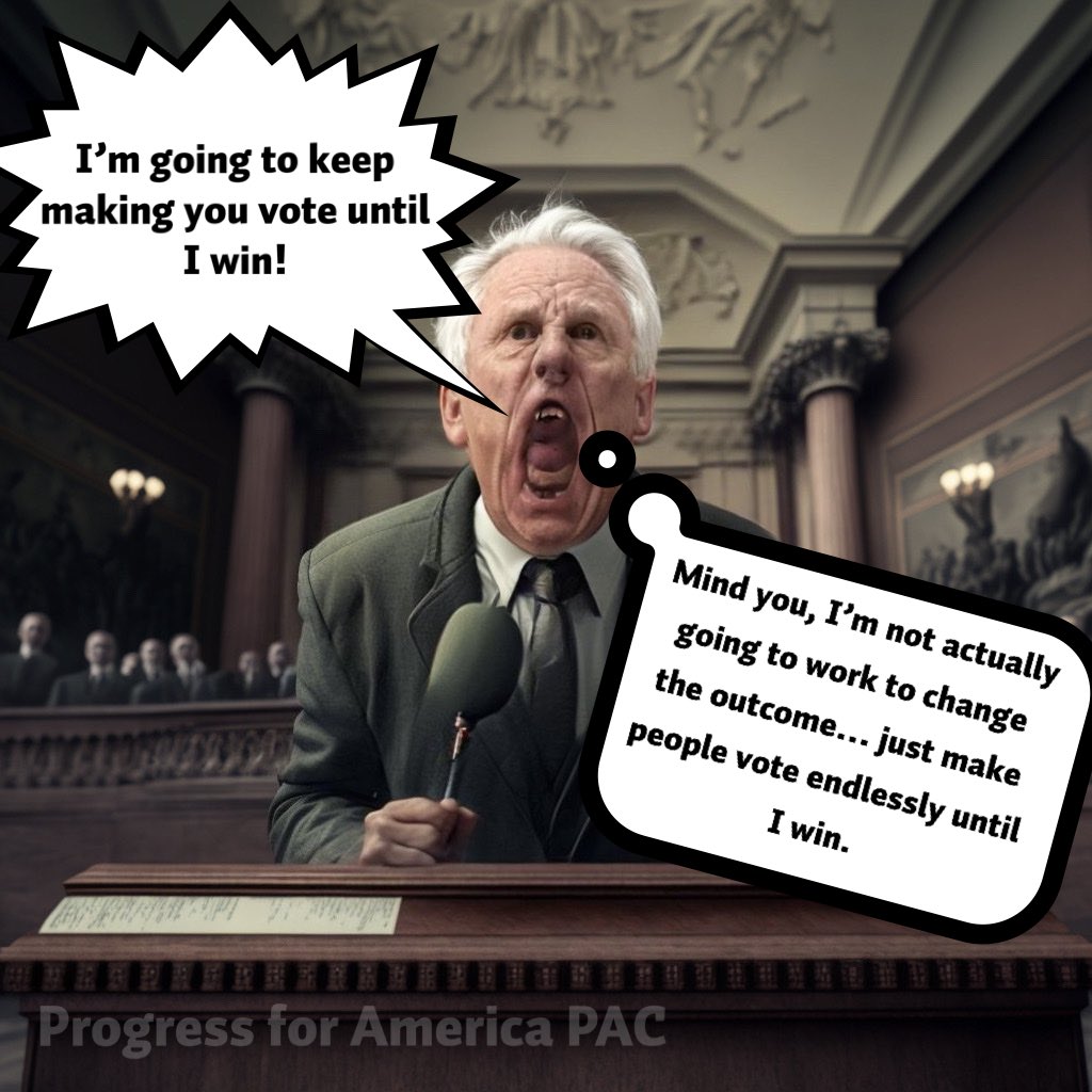 ProgressiveExec's tweet photo. The *ONLY* “strategy” I can come up with for McCarthy holding back-to-back-to-back votes—without a break for negotiations—is that he’s hoping the Dems will tired of this charade and leave, lowering the quorum.
#HouseofRepresentatives #SpeakerOfHouse #McCarthy #McCarthyIsALoser https://t.co/Z4iI2tTZ5f