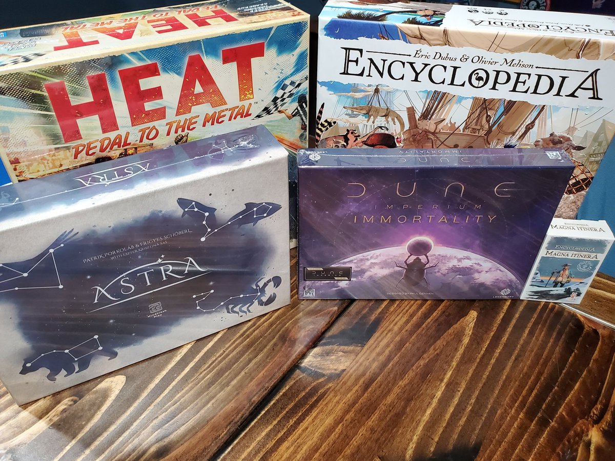 bgrundown's tweet photo. Our review pile just got SWOLE! Which one are you most excited for? For me it's Heat: Pedal to the Metal from @days_of_wonder 
#boardgamerundown 
#whiskeywednesday
#liveat8 https://t.co/xjaS4iOOJI