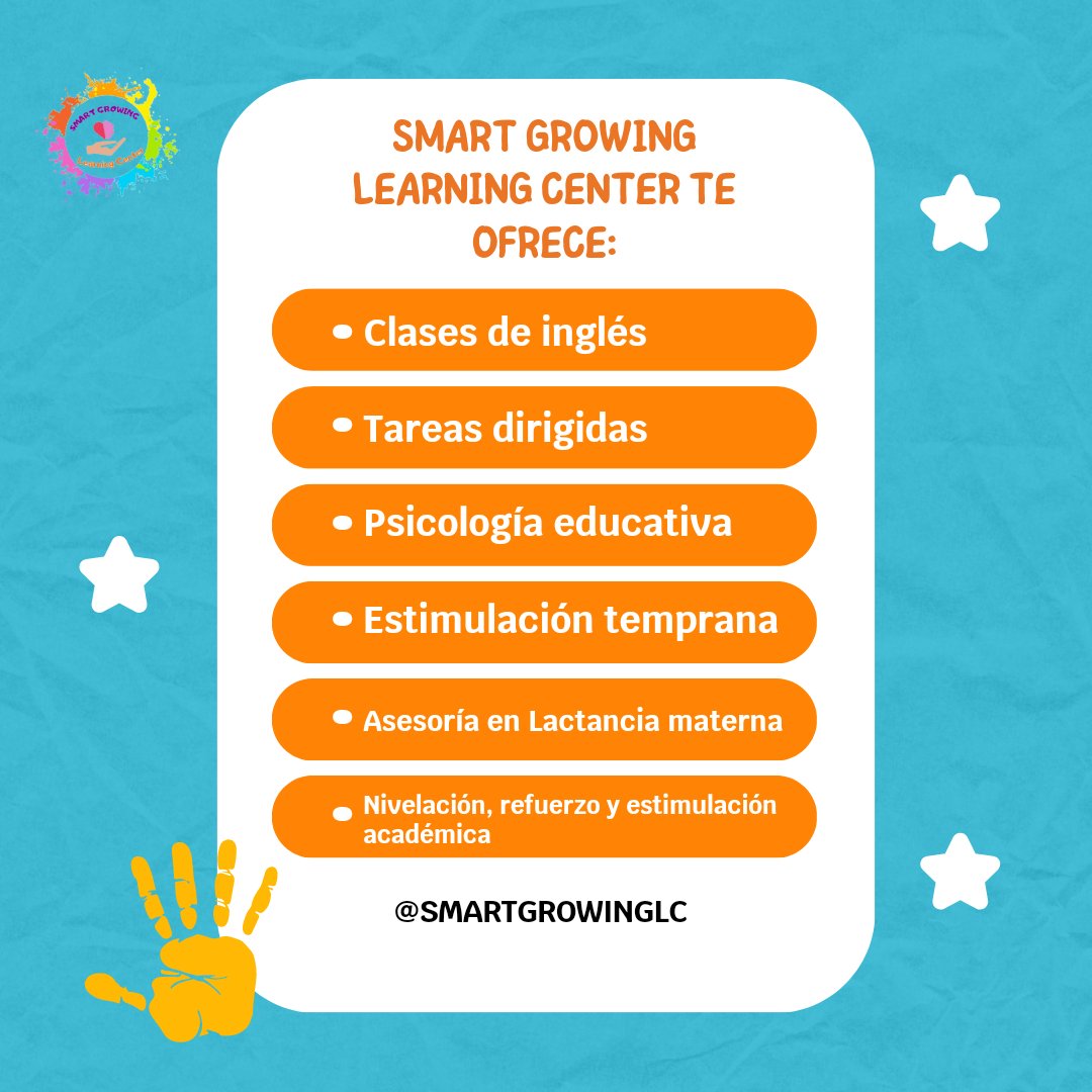 SmartGrowingLC's tweet photo. ¡Qué mejor manera de empezar el año que junto a Smart Growing Learning Center! 🌈☀️💗 #centroderefuerzopedagógico #smartgrowinglearningcenter #estimulacionintelectual #estimulaciónacadémica #estimulaciontemprana #tareasdirigidas #nivelacionyrefuerzo  #asesorialactanciamaterna https://t.co/SbSVhhXBXZ