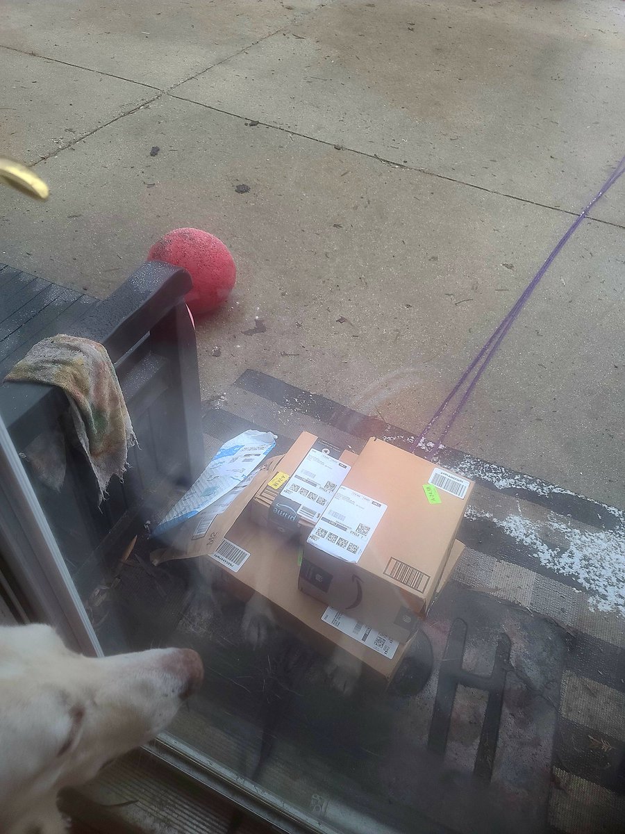 JacobsAviva's tweet photo. @amazon Can you talk to your contractors to knock this off? I'd like to get out of my house if there's a fire. Also, there's a bench right next to that door. Seems like they could figure this out. https://t.co/cacGlI8AYA