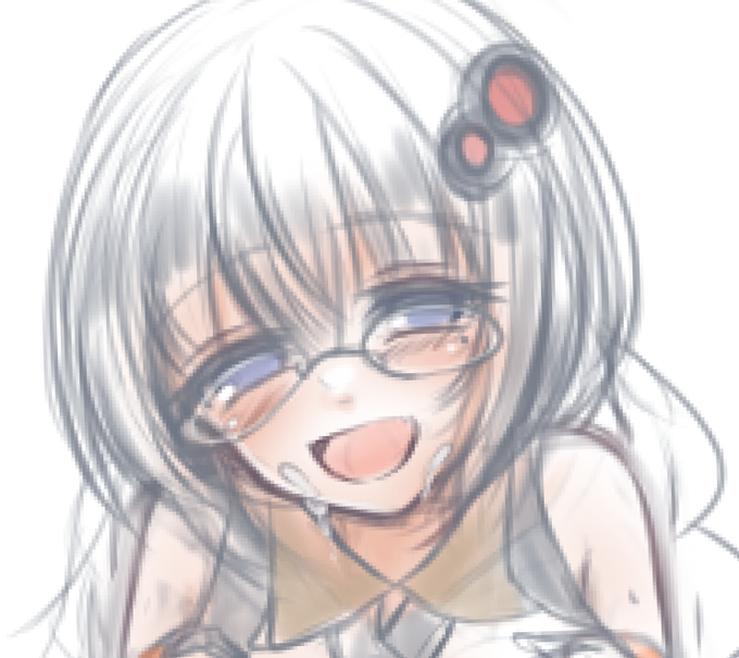 何かをして満面な笑みのあ☆りちゃんのラフ 