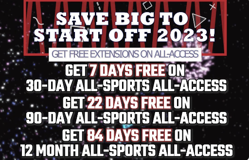 WagerTalk's tweet photo. 🤑 Before tonight’s sports action kicks off, be sure to take advantage of our Ring in 2023 Special where you get 23% more time added on to ANY All-Sports All-Access purchase meaning if you buy a 30-day pass, you’ll get seven extra days FREE!

👉 https://t.co/PKPAhH6R8x https://t.co/wGKXWdl4Jr