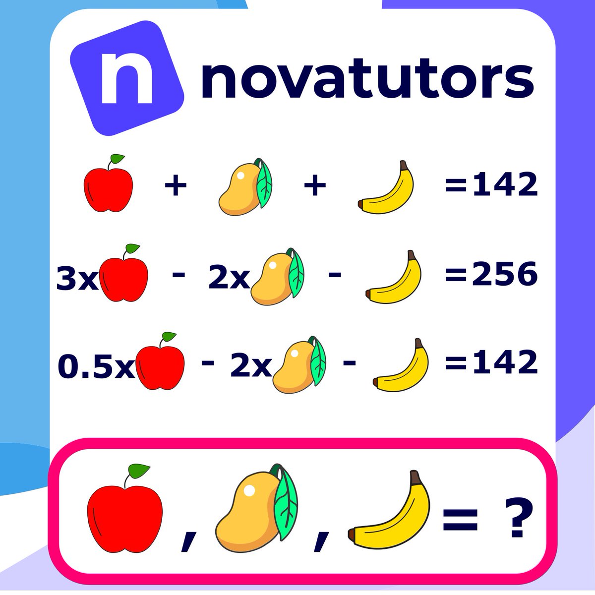 NovaTutors's tweet photo. Are you smarter than a 17 year old maths student? 

Comment your answer below!

#novatutors #mathspuzzles #maths #tutoring
#education #teaching #learning #math #mathpuzzles https://t.co/Coes9TwoNg
