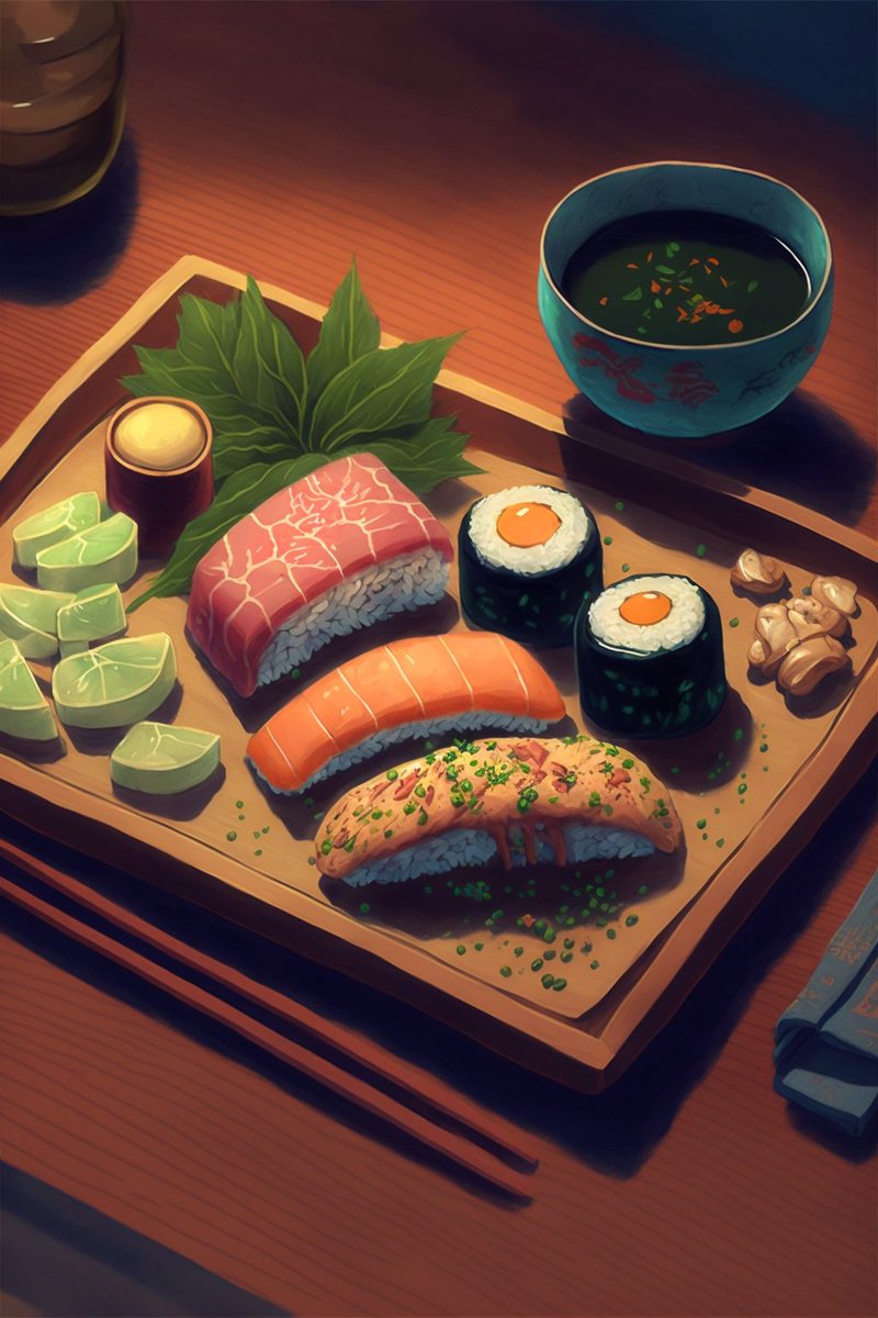 javilopen's tweet photo. #AI anime vibes. Sushi 🍣. Yummy.

I was thinking about "My Neighbor Totoro" and tried to generate something beautiful.

#midjourney https://t.co/XMSbgHW50V
