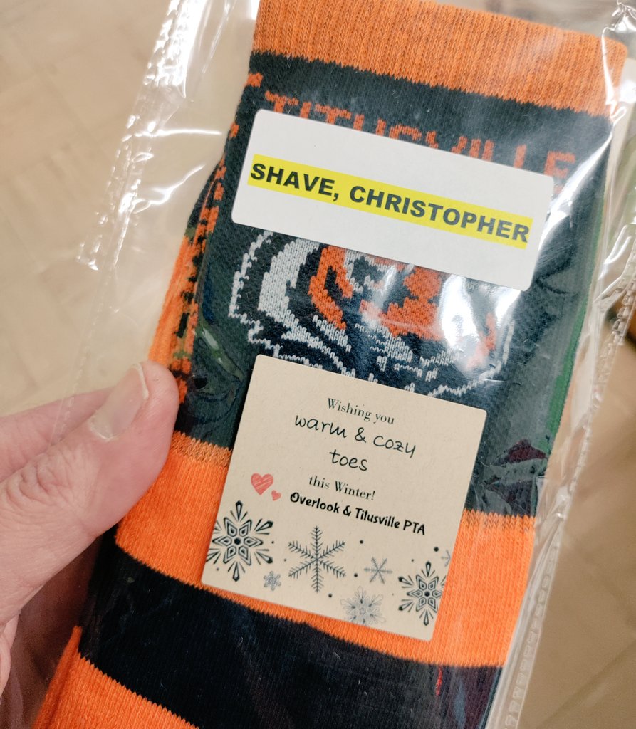 Mr_Shave_TIS's tweet photo. Tomorrow is Tiger Sock Day at Titusville! Our terrific PTA distributed a pair of socks for each student, as well as all faculty & staff! We will be walking around with school spirit... literally! @ArlingtonCSD @MrsRosselli #schoolspirit #warmtoes #tigersocks #tigerstogether https://t.co/VgqfOUA4KI