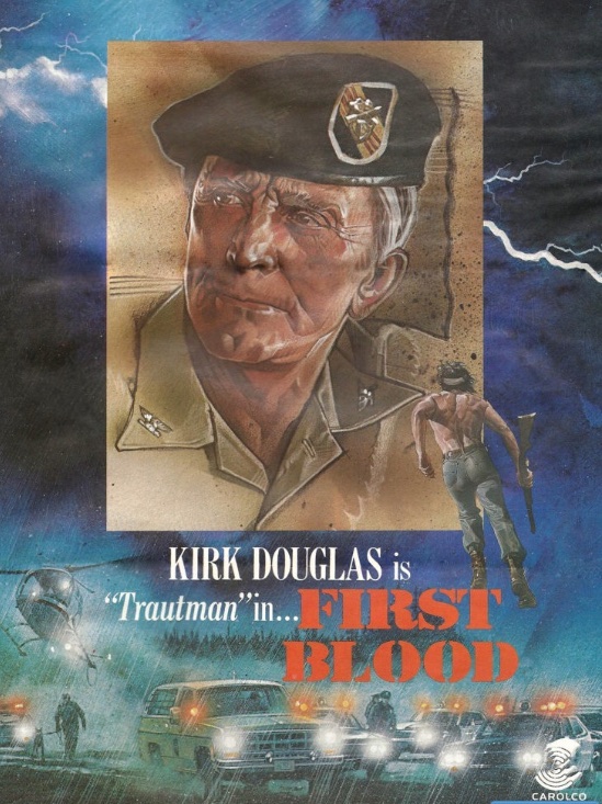 _DavidMorrell's tweet image. Here's a rare movie poster of FIRST BLOOD. Not many people know that Kirk Douglas was originally cast as Colonel Trautman. He quit just as filming began and was replaced by Richard Crenna. My website has lots of details about Rambo, my novel, and the film.
davidmorrell.net/rambo/