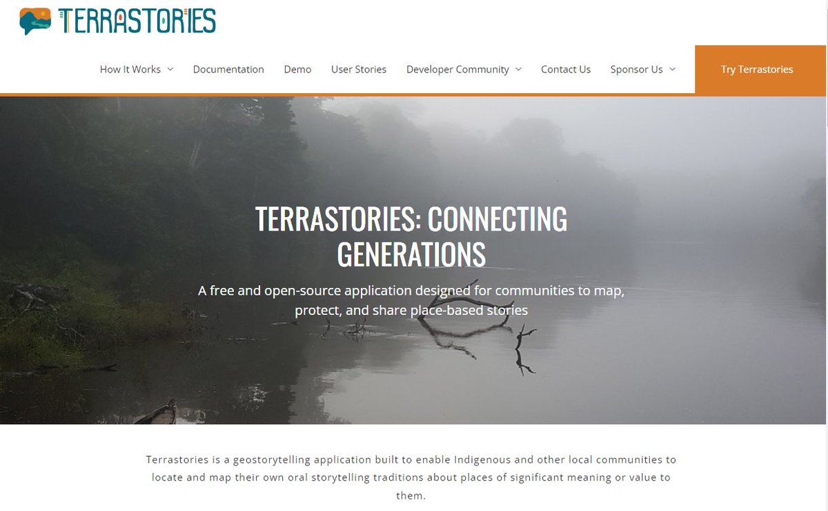 Just discovered <a href="/TerrastoriesApp/">Terrastories</a>! Looks like it's a free and open-source tool for creating storymaps. Has anyone tried it yet? Looks pretty neat #gischat terrastories.app