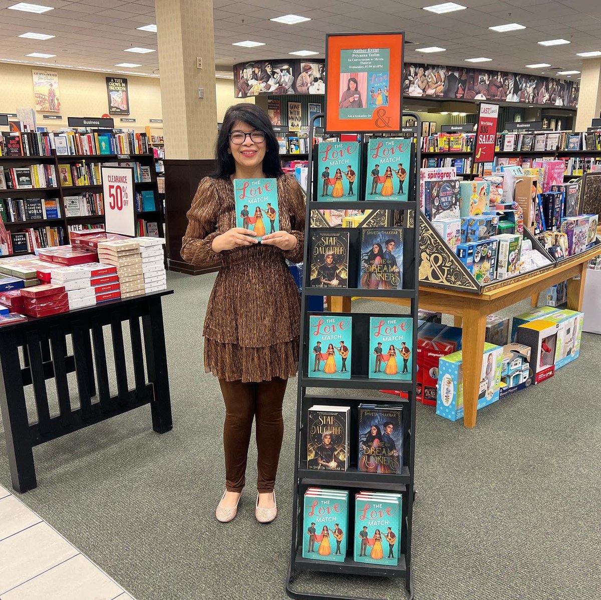 I had my first in person launch event last night and it was so lovely! Thank you to the sweet folks at @bn_neshaminy and the incomparably talented @ShvetaThakrar for making this debut author’s day so special! You can get SIGNED copies of #TheLoveMatch from them!