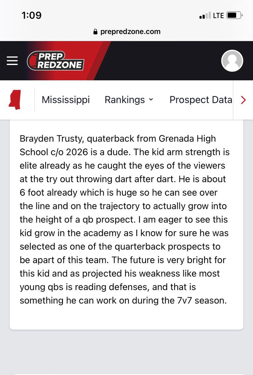 brayden_trusty's tweet photo. honored &amp; blessed🙏🏼@MeshAcademy @shayhodge3 @ESPN3ALLDAY @PrepRedzoneMS https://t.co/ApAKDIkDNG