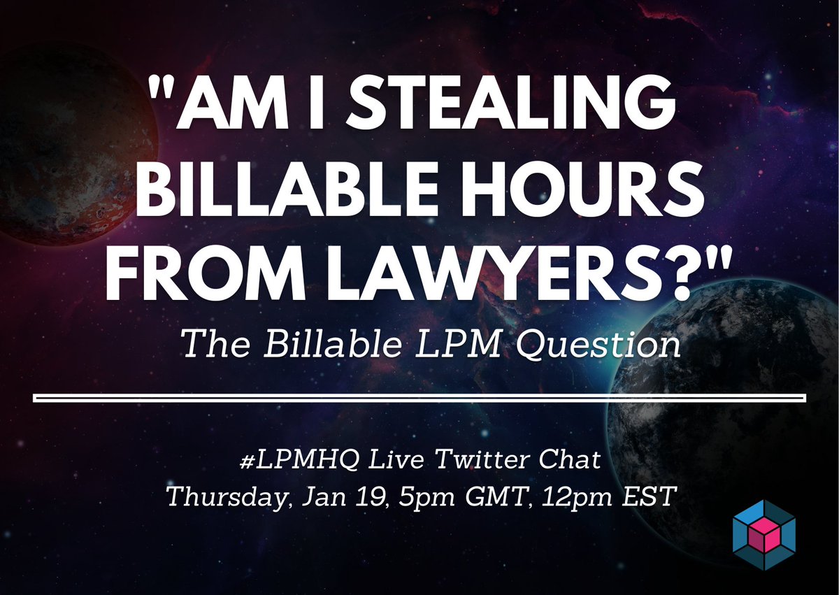 thisisakiliao's tweet photo. #LPMs & their allies. #LPMHQ returns Jan 19th! "Am I Stealing Billable Hours from Lawyers" with guest moderator Elizabeth Perez and topic setting help from Erik Miller, Max Gladstone and Brad Krzyston. #legalops #legalprojectmanagement #lawyers #hours
Presented by @autologyx https://t.co/KXGwgfT3lV