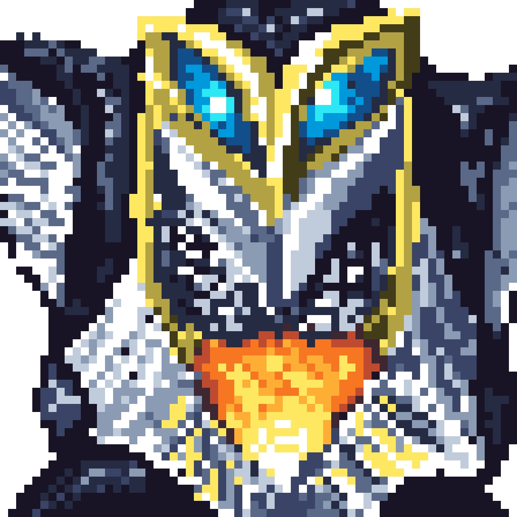 ZenoWeevil's tweet photo. Pixel art of Mefilas Seijin from Ultraman https://t.co/es8l6RVL30