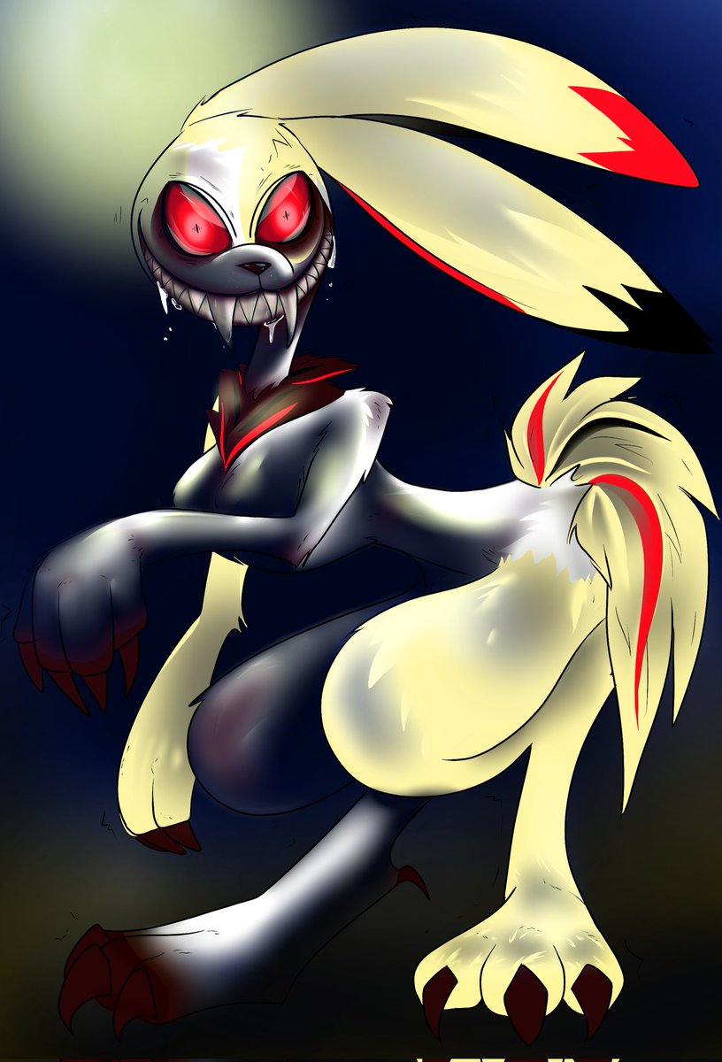 SugarBunTuber's tweet photo. @MeguppiArt I'm Sugar, the super sweet, not-so-seiso, toon were-rabbit! Regularly, I stand at 5'6'', but when transformed I'm a 15' carnivorous monstrosity.

As I love the genre, I'd love to see a horror fight! Thank you so much for the opportunity. https://t.co/QmNlfG3ay8