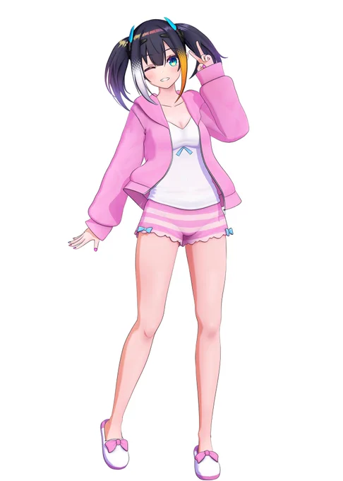 おはバイン!新ビジュアル大公開です˚* ੈ✩‧₊ぽんぷ長パパ(#paint002)にいつものお洋服&amp;部屋着姿を撮ってもらいましたどうかなどうかな???今年、色んな場面でこの2枚が活躍してくれるよう頑張るぞ⸜(๑`ᵕ`๑)⸝*#おはようVtuber 