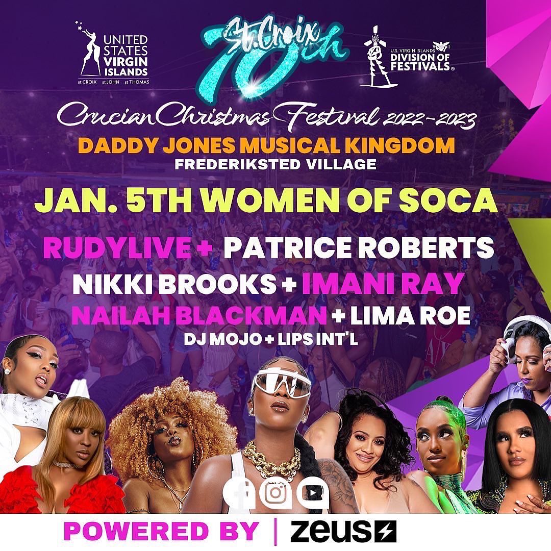 The_ZeusNetwork's tweet photo. Ayyyeeee!! 😜 ZEUS is in St. Croix, US Virgin Islands as an Official Sponsor for the 70th #CrucianChristmasFestival!!!
All the Crucian Ladies come out and celebrate with us!! 🔥⚡️S/o to @visitusvi @usvifestivals for having us!!
#VisitStCroix #USVIFestivals #WomenOfSoca #ZEUS https://t.co/6k0Ic2BGLp