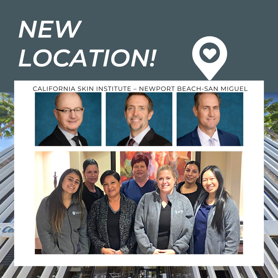 CSIskinexperts's tweet photo. We're excited to announce another location in Newport Beach! 🥳

CSI – Newport Beach-San Miguel is a practice with expertise in general, surgical &amp; cosmetic dermatology.

Welcome Dr. Rohaly, Dr. Peterson, Dr. Daines and team to the CSI family!

Learn more: https://t.co/1K07Pt1i0C https://t.co/1mLQE3BpMb