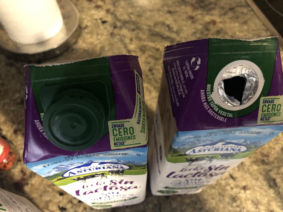 Hola <a href="/LecheAsturiana/">Central Lechera Asturiana</a> Mi madre con deterioro cognitivo post ictus es incapaz de abrir/cerrar vuestro nuevo abrefácil. #thinkdifferent