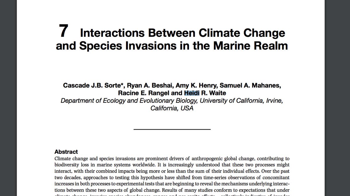 Dr. Heidi Waite (@waiteh13) on Twitter photo So excited to share that a book chapter I contributed to has been published! Here's a little sneak peak but go check it out for yourself
Invasive Species and Global Climate Change, 2nd Ed
<a href="/CascadeJBS/">Cascade Sorte</a> @AmyKHenry <a href="/racine_rangel/">Racine E. Rangel, Ph.D.</a> #marineinvasion #invasivespecies #climatechange So excited to share that a book chapter I contributed to has been published! Here's a little sneak peak but go check it out for yourself
Invasive Species and Global Climate Change, 2nd Ed
<a href="/CascadeJBS/">Cascade Sorte</a> @AmyKHenry <a href="/racine_rangel/">Racine E. Rangel, Ph.D.</a> #marineinvasion #invasivespecies #climatechange