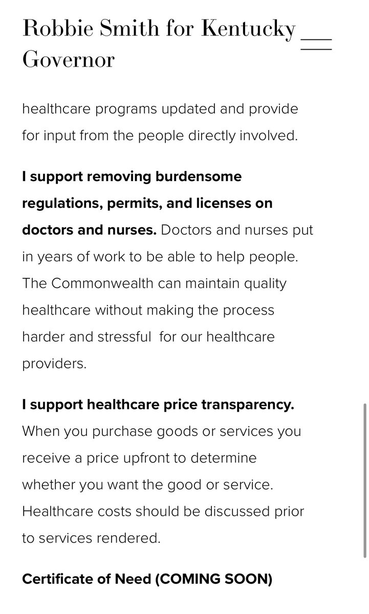 RsmithSupporter's tweet photo. Healthcare in the Commonwealth should start and be centered around the doctor/patient relationship. New policy additions at https://t.co/RJ2mF9DMIV #smith4gov #kygov @rsmith4gov https://t.co/2pkF8lRhO2