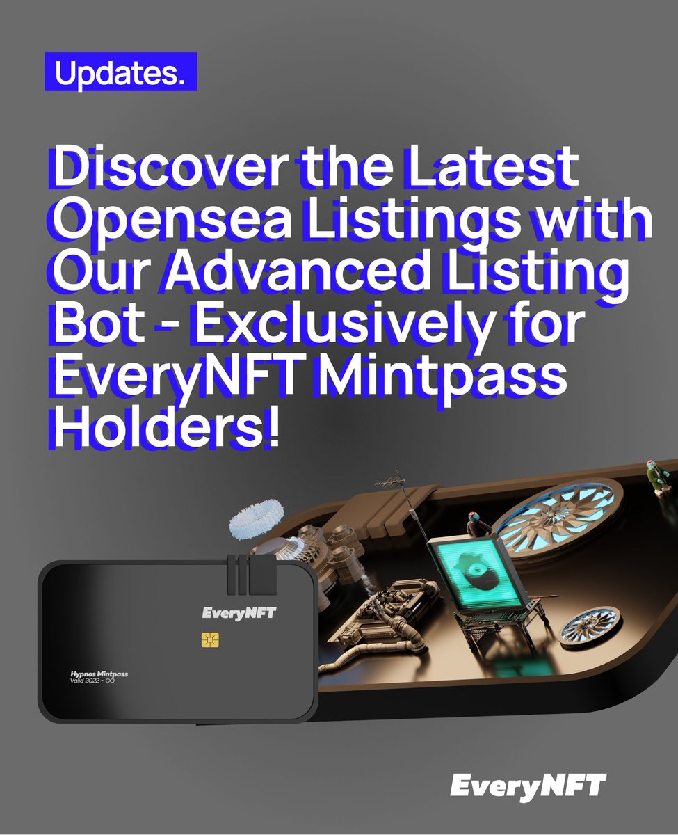 GM to our new Bot on our Discord. 

- Save time by automating the process of finding and tracking specific traits.

- Allows you to track trends and patterns in the market to inform buying and selling decisions

#NFT #Listings 
discord.gg/bYJgJQXHYn