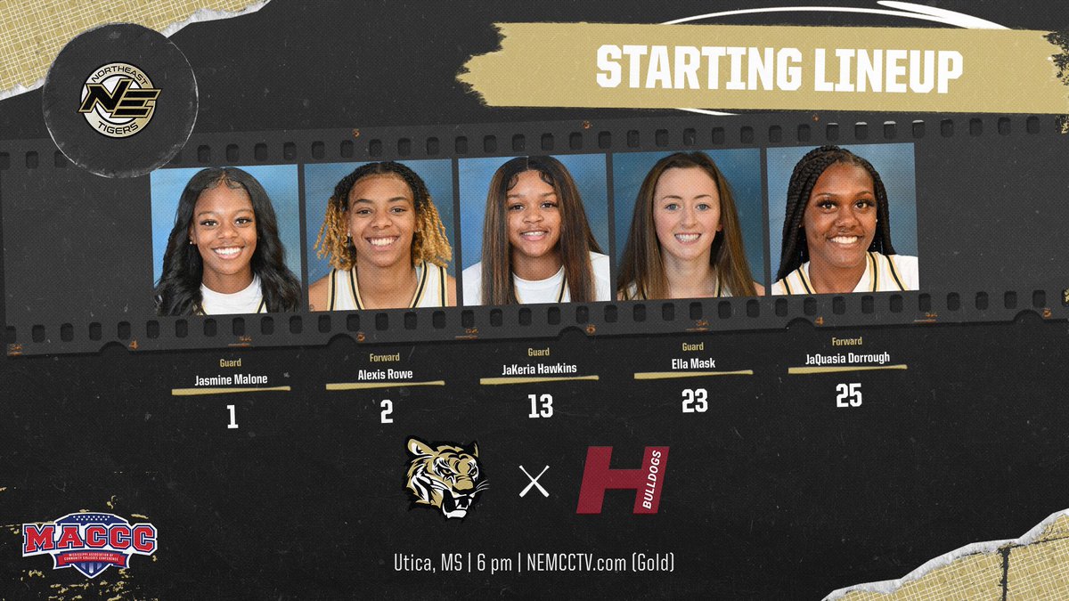 NEMCCTigers's tweet photo. WBK | STARTING LINEUPS: JaKeria Hawkins draws her first collegiate start &amp; JaQuasia Dorrough earns the inaugural start of her sophomore year during @NEMCCWBK’s conference opener!

📺 https://t.co/6bYQyfgdGP
📈 https://t.co/eX2Ero4sL0
🐯 #TigerTown https://t.co/wXbRnobz3z