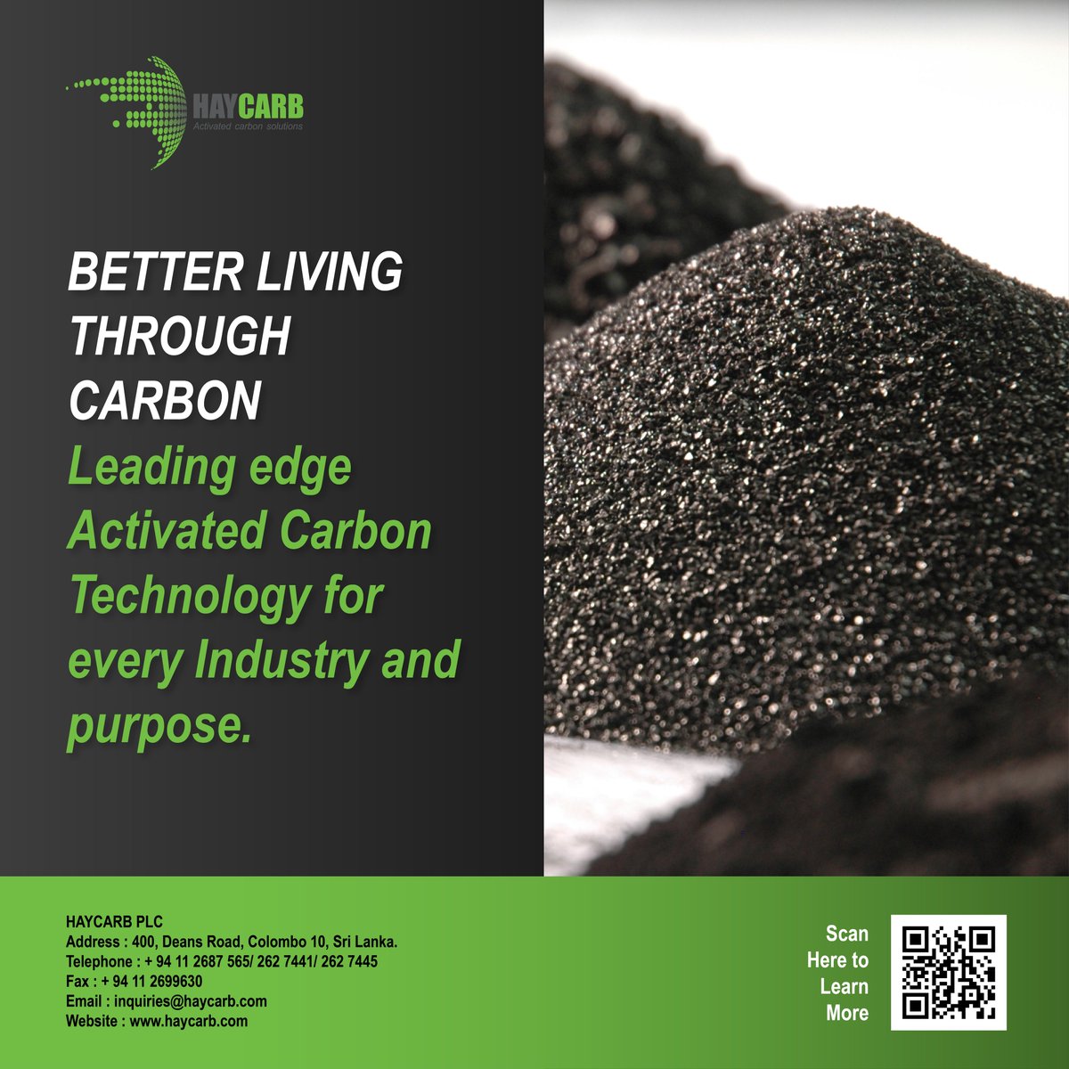 Learn about our latest Activated Carbon Solutions at haycarb.com 

#activatedcarbon #carbonfilters #airpurification #waterpurification #toxinremoval #chemicalremoval #odorsolution #cleanair #cleanwater #sustainability #greenproducts #environmentalprotection