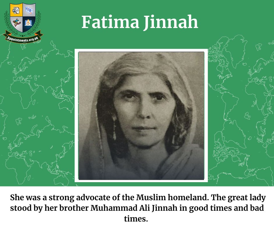 AppointmentsTS's tweet photo. Fatima Jinnah widely known as Māder-e Millat ("Mother of the Nation"), was a Pakistani stateswoman, politician, dental surgeon and one of the leading founders of Pakistan. 
Facebook: https://t.co/tgrXxcl3DA
Instagram: https://t.co/RTc2S8IZik https://t.co/sEkEHNJ7jm