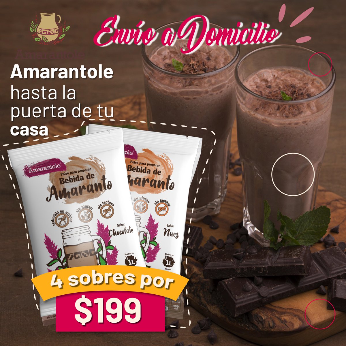 AMARANTOLE's tweet photo. 🔥Super Promoción #Amarantole Este 2023 cumple tus propósitos combate el sobrepeso, sin sacrificar el antojo de una deliciosa bebida
La mejor versión del #amaranto, delicioso, saludable, y super práctico ¡envío gratis!
✅WhatsApp https://t.co/tVRuKw3Z44
🛒https://t.co/zUVC7JKh8S https://t.co/54N6hXWVzg
