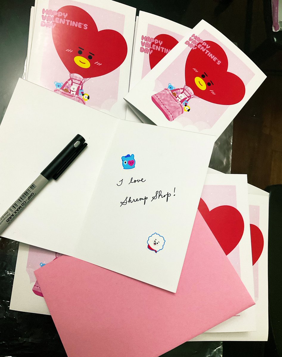 MinaIsLate's tweet photo. I LOVE THEM AHHH! I hope you will love them too once my sh0p goes live tomorrow ❤️

Bonus Mama Shremp handwriting in the last pic jeje She decorated her card with Mang and Rj stickers from the set that comes with it 🥰 https://t.co/GFTpgznAf4