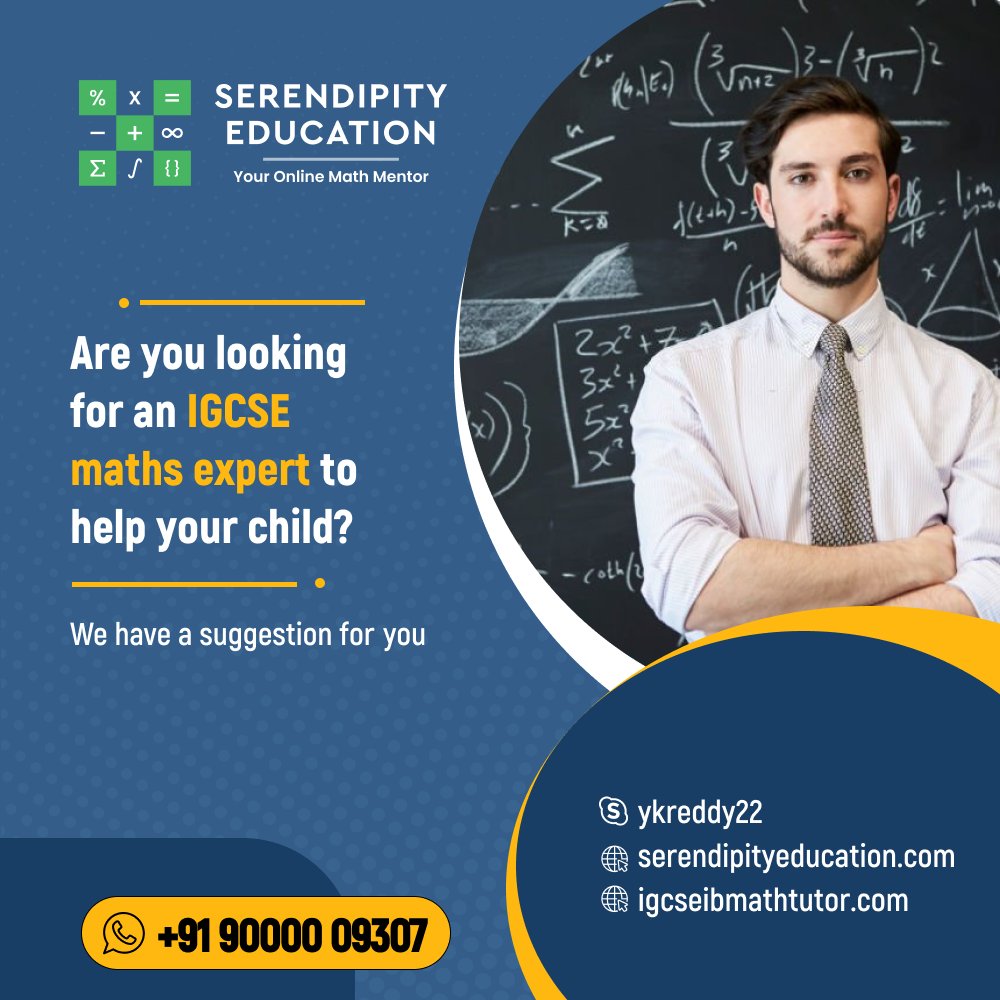 SerendipityEdu1's tweet image. Fear of maths is manageable only with the help of an expert tutor. Give your child a chance to learn and practice under YK Reddy&apos;s guidance. He has 20 years of experience teaching mathematics.
Visit: serendipityeducation.com/cambridge-igcs…
#IGCSE #igcsemaths #cambridge #CambridgeIGCSE #cambridge