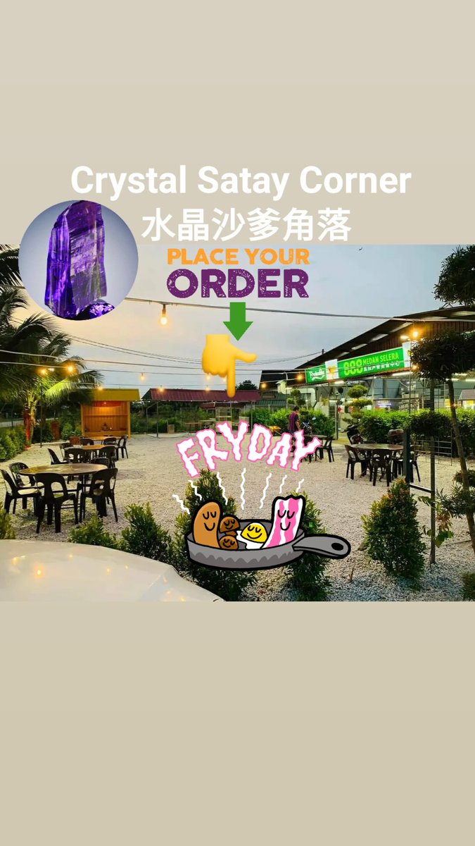 AimanCrystal's tweet image. Crystal Satay Corner 水晶沙爹角落 Open 6Pm-11Pm. #contactus #WhatsApp_Call