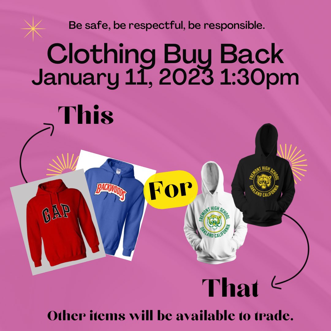 Donate jackets or sweaters, gift cards to us: 4610 Foothill Blvd Oakland CA 94601 . Help us replace clothing! #iamfremont