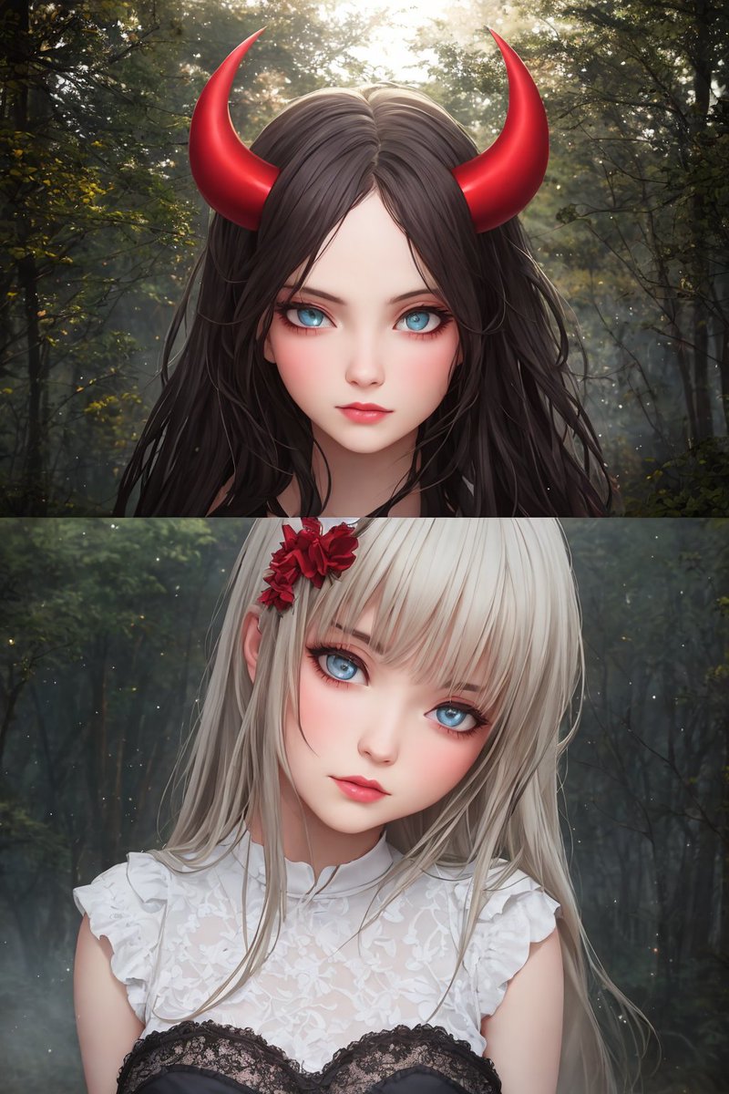 BlushingAIArt's tweet photo. Such as eye color, railroad tracks, an interesting pose, high contrast, etc. A lower cfg score allows the AI to follow your prompt a bit less and decide what to do itself. I usually use something in the 7-12 range (most often 9 or 10).
 (2/2) #stablediffusion https://t.co/Vpk64Yz313