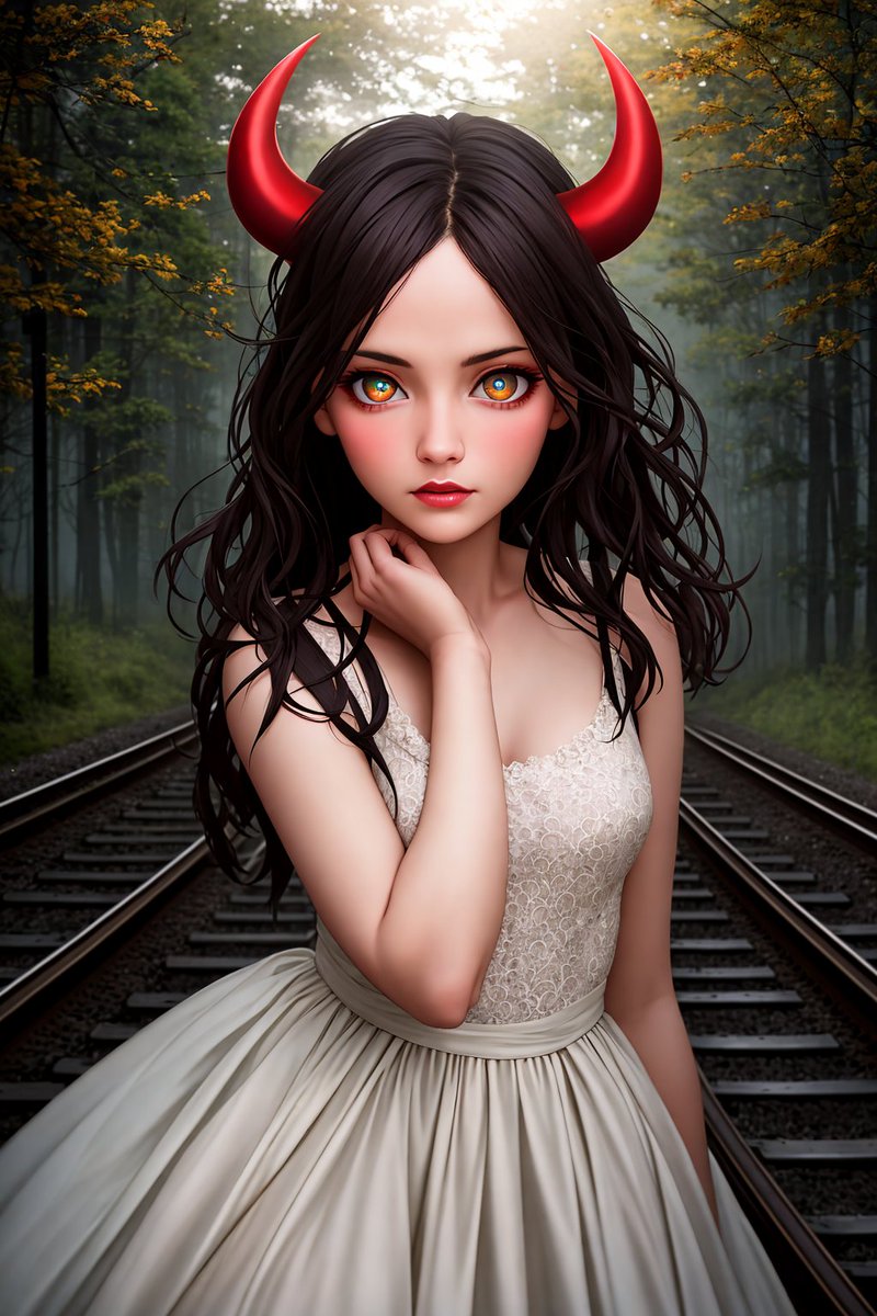 BlushingAIArt's tweet photo. Such as eye color, railroad tracks, an interesting pose, high contrast, etc. A lower cfg score allows the AI to follow your prompt a bit less and decide what to do itself. I usually use something in the 7-12 range (most often 9 or 10).
 (2/2) #stablediffusion https://t.co/Vpk64Yz313