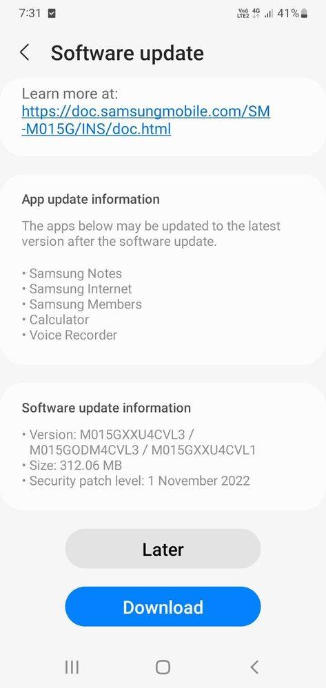 SamNewsRooms's tweet image. Samsung Galaxy M01
Region - India
Release date: 04/01/2023
Android Security Patch Level: November 2022
Software Version: M015GXXU4CVL3
#Samsung #GalaxyM01
play.google.com/store/apps/det…