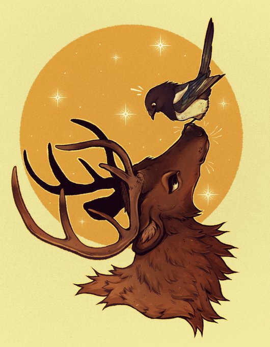 「bird deer」 illustration images(Latest)