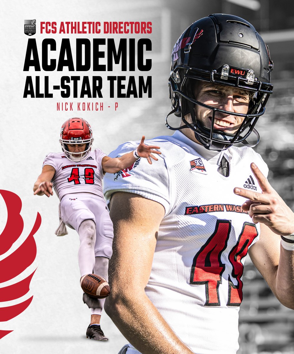 EWU Football 🏈 (@ewufootball) on Twitter photo .<a href="/NKokich/">Nick Kokich</a> gets it done on the field and in the classroom! He earns a spot on the FCS ADA Academic All-Star Team!
📰 ---> goeags.com/news/2023/1/5/…
#GoEags .<a href="/NKokich/">Nick Kokich</a> gets it done on the field and in the classroom! He earns a spot on the FCS ADA Academic All-Star Team!
📰 ---> goeags.com/news/2023/1/5/…
#GoEags