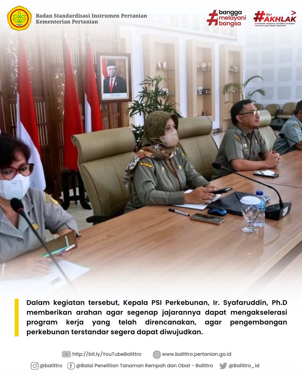 brmprempahobat's tweet image. #Repost #PSIP

Bogor, 05 Januari 2023 - Balittro Mengikuti Rapat Konsolidasi Pemantapan Program Kerja 2023 Lingkup PSIP.

#PertanianMajuMandiriModern
#Agrostandar
#BSIPKementan 

@kementan 
@bsipkementan 
@puslitbangbun