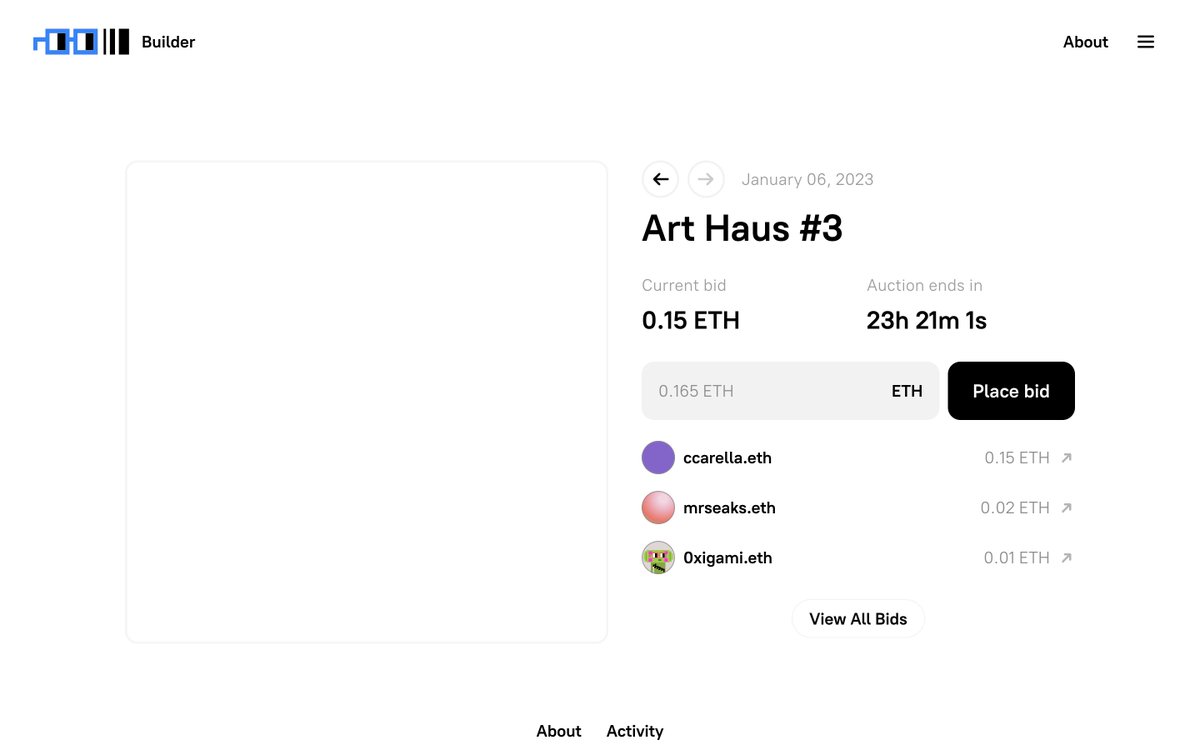 Introducing Art Haus ⌐◨

A collective arts patronage that's powered by <a href="/nounsbuilder/">Nouns Builder</a> where curation is key.

Perhaps you're wondering why the art is a blank canvas? Allow me a min to explain: