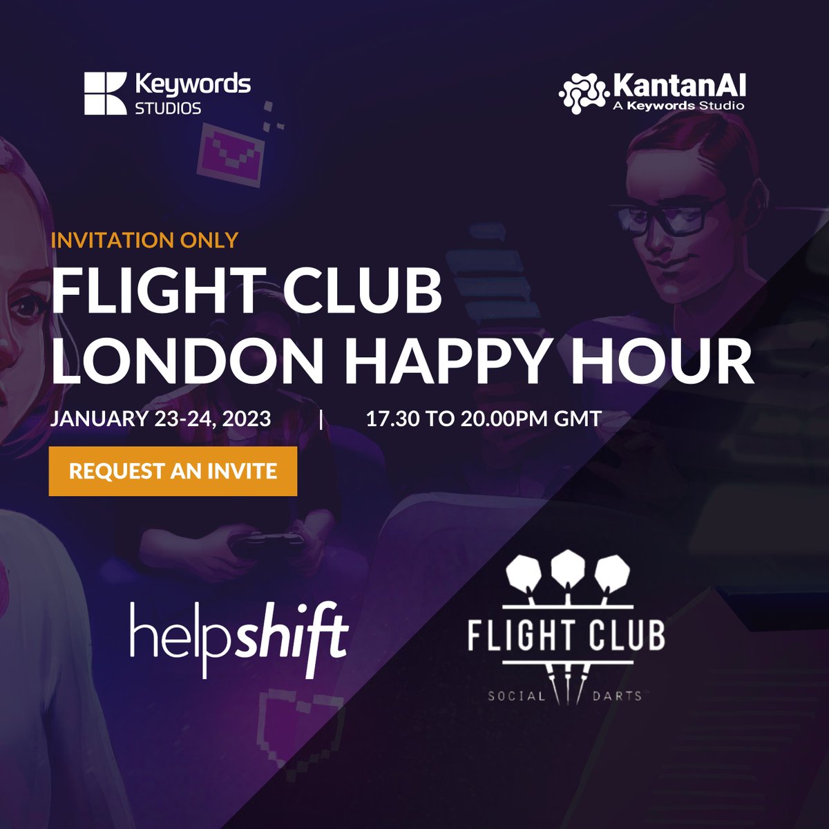 RSVP to this exclusive event now! 🙌🏻
We hope to see you there! hubs.li/Q01x6_8Z0

@PGConnects
#pocketgamersconnect #PGConnects #helpshift #happyhour #exclusiveevent #flightclub #londonevents #gamingindustry